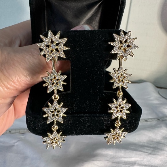 Adjustable convertible sparkly rhinestone earrings - Picture 2 of 5